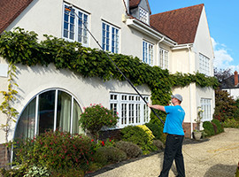 Professional window cleaning on a large property in Lisvane by Lewis Cleaning Services