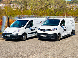 Lewis Cleaning Services branded vans ready for window and exterior cleaning across Pantmawr, Lisvane, Rhiwbina, Cyncoed and Llanishen